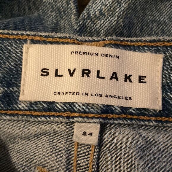 NWT SLVRLAKE London Organic Denim Shorts in Heart of Gold - Picture 4 of 6